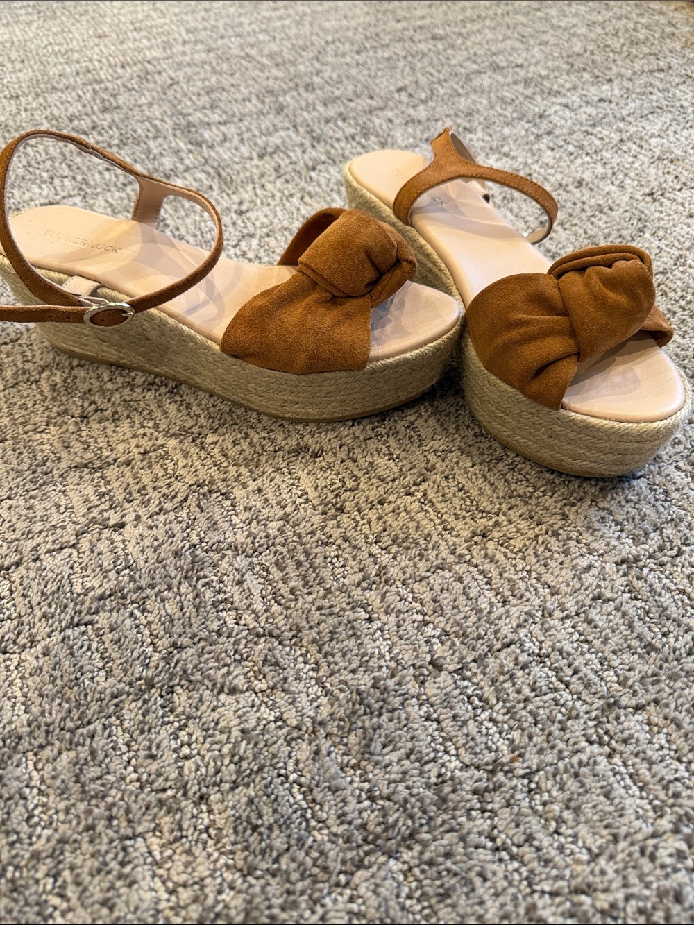Tuckernuck Wedge Platform Sandals in Cognac Brown